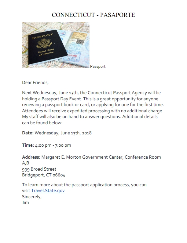 #PASSPORT – CONNECTICUT
